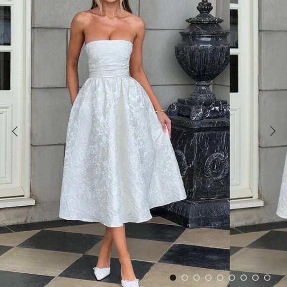 SAOIRSE MIDI DRESS - IVORY - Picture 1 of 3